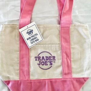 Pastel Trader Joe’s mini tote bags Pink NWT